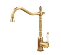 TYMYW Robinet de Cuisine en Laiton Antique Mitigeur Evier Pivotant À 360 ° Poignée Unique Robinet Monotrou Cuisine,Rétro