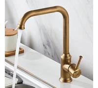 TYMYW Robinet de Cuisine en Laiton Antique Mitigeur Robinet Cuisine Pivotant À 360 À Poignée Unique Monotrou,Rétro