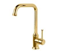 TYMYW Robinet de Cuisine en Laiton Antique Mitigeur Robinet Cuisine Retro Pivotant À 360 À Poignée Unique Monotrou,Or