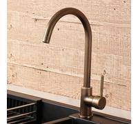 TYMYW Robinet de Cuisine en Laiton Antique Pivotant À 360 ° Mitigeur Evier bec Haut Robinet Cuisine Retro À Poignée Unique