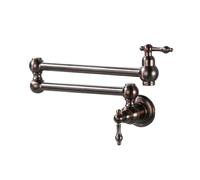 TYMYW Robinet de Remplissage de Casserole Eau Froide Robinet Cuisine Mural Pliable Avec Bras Oscillants À Double Joint, Brun Antique