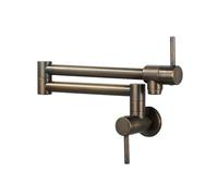 TYMYW Robinet de Remplissage de Casserole Eau Froide Robinet Cuisine Mural Pliable Avec Bras Oscillants À Double Joint,Brun Antique