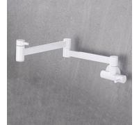 TYMYW Robinet de Remplissage de Pot en Laiton Robinet de Cuisine Mural Pliable Robinets D'Évier de Cuisine Eau Froide,Blanc