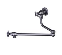 TYMYW Robinet Évier Cuisine Eau Froide Mural Robinet de Remplissage de Casserole Pliable avec Bras Pivotant À Double Joint,Laiton