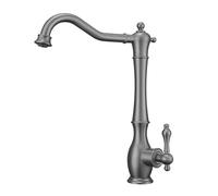 TYMYW Robinet Évier Cuisine Retro Pivotant À 360 ° À Poignée Unique Robinet Mitigeur Cuisine Laiton Monotrou,Gris