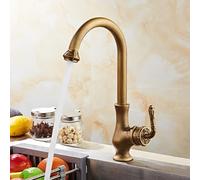 TYMYW Robinet Évier Cuisine Retro Pivotant À 360 Robinet Mitigeur Cuisine Laiton bec Haut Poignée Unique Monotrou