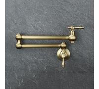 TYMYW Robinet Evier de Cuisine Mural Eau Froide Robinet Remplissage Casserole avec Bras Pivotant Pliable À Double Joint