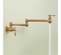 TYMYW Robinet Evier de Cuisine Mural Pliable Robinet de Remplissage de Pot Eau Froide avec Bras Pivotant À Double Joint,Antique