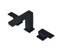 TYMYW Robinet Lavabo 3 Trous Double Poignée Cascade Robinet Mitigeur Lavabo Salle de Bain en Laiton,Noir