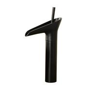 TYMYW Robinet Lavabo Cascade Haut Noir Antique Poignée Unique Mitigeur Salle de Bain Monotrou Laiton pour Vasque À Poser