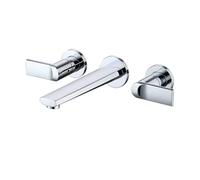 TYMYW Robinet Lavabo Encastré À Trois Trous À Double Poignée Robinet Salle Bain Mitigeur en Laiton,Argent Chromé