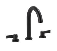 TYMYW Robinet Lavabo Salle de Bain Laiton 3 Trous À Double Poignée Robinet de Lavabo 3 Trous Divisé Mitigeur pour Salle de Bain,Noir