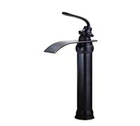TYMYW Robinet Lavabo Salle de Bain Retro Noir Haut Mitigeur Cascade Vasque À Poser Poignée Unique Trou Unique Chaude Et Froide