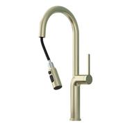 TYMYW Robinet Mitigeur Cuisine avec Douchette Extractible avec 3 Modes Pivotant À 360° Robinet Cuisine Extractible Monotrou,Or