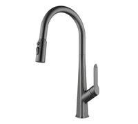 TYMYW Robinet Mitigeur Cuisine avec Douchette Extractible avec 3 Modes Rotatif À 360° Robinet Cuisine Extractible Laiton,Gris