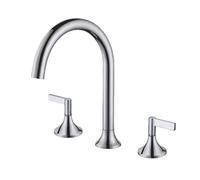 TYMYW Robinet Mitigeur Salle de Bain 3 Trous À Double Poignée Type Divisé Robinet Lavabo Pivotant À 360 ° en Laiton,Chromé