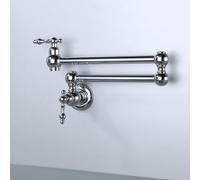 TYMYW Robinet Remplissage Casserole Mural Pliable,Robinet Evier Eau Froide Pivotant À 360 ° avec Bras Pliable À Double Joint