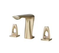 TYMYW Robinet Salle de Bain 3 Trous À Double Poignée Mitigeur de Lavabo Type Divisé en Laiton Pour Lavabos de Salle de Bains,Or