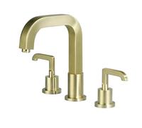 TYMYW Robinet Salle de Bain 3 Trous À Double Poignée Pivotant À 360 ° Mitigeur Lavabo Type Divisé en Laiton pour Lavabo,Or