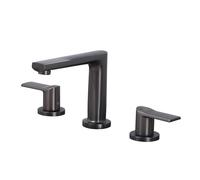 TYMYW Robinet Salle de Bain 3 Trous À Double Poignée Robinet Mitigeur Lavabo 3 Trous Type Divisé en Laiton pour Lavabo,Gris