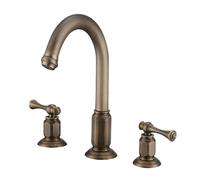 TYMYW Robinet Salle de Bain 3 Trous À Double Poignée Type Divisé Robinet Lavabo 3 Trous en Laiton Mitigeur pour Lavabo,Rétro,B
