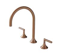 TYMYW Robinet Salle de Bain 3 Trous Mitigeur Lavabo Laiton Pivotant À 360° Robinet Lavabo 3 Trous À Double Poignée,Or Rose,B