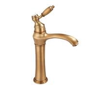 TYMYW Robinet Salle de Bain Laiton Antique Mitigeur Haut Salle de Bain pour Vasque À Poser Poignée Unique Monotrou