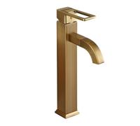 TYMYW Robinet Salle de Bain Laiton Haut Antique Poignée Unique Pivotant À 360° Mitigeur Lavabo Vasque À Poser Trou Unique