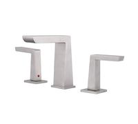 TYMYW Robinet Salle De Bain Mitigeur Lavabo Cascade En Acier Inoctidable Robinet Lavabo 3 Trous Double Poignée Brossé