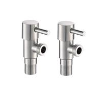 TYMYW Vanne D'Angle En Acier Inoxydable Vanne D'Arrêt D'Angle 2 Pièces 1/2 Pouces, Vanne D'Arrêt D'Eau Chaude Et Froide pour Salle de Bain Cuisine, Évier