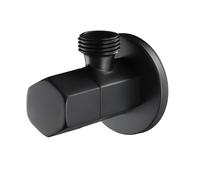 TYMYW Vanne D'Angle en Laiton 1/2 Pouces Chaud et Froid Robinet D'Arret de Régulation Mural pour Salle de Bain,Cuisine,Noir,B