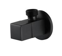 TYMYW Vanne D'Angle en Laiton 1/2 Pouces Chaud et Froid Robinet D'Arret de Régulation Mural pour Salle de Bain,Cuisine,Noir,Un