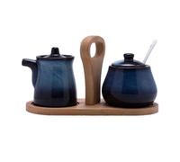 TYMYYS Ensemble Crème Et Sucre Pour Café Bar, Ensembles Crémier Et Sucre, Ensemble Sucrier Et Crémier, Ensemble De Service à Café Dégradé-bleu-Pot à lait et pot à sucre