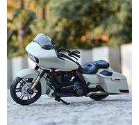 TYNBV Modèle de Collection 1:18 2018 pour Harley CVO Road pour Glide Moulé sous Pression Véhicules À Collectionner Loisirs Moto Modèle Jouets(Grey White)