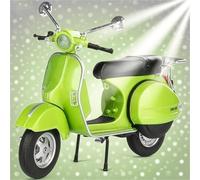 TYNBV Modèle de Collection Modèle De Moto Moulé sous Pression Statique en Alliage, Jouet Sonore Et Lumineux, Échelle 1/12, pour Vespa PX125(Green)