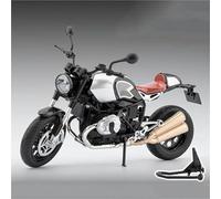 TYNBV Modèle de Collection Modèle De Moto pour BMW Rétro Latte À L'échelle 1:9, Jouet, Volant, Direction, Absorption des Chocs, Carrosserie en Métal, Cadeaux d'anniversaire(White)