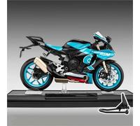 TYNBV Modèle de Collection Modèle De Moto Tout-Terrain pour Y-AMAHA YZF-R1M en Alliage Moulé sous Pression, Jouet Collection, Son Et Lumière, Échelle 1:12(Sky Blue)