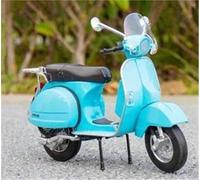 TYNBV Modèle de Collection Modèle Miniature De Moto en Alliage Moulé sous Pression À L'échelle 1:10, Jouets Sonores Et Lumineux, Volants Commandes pour Vespa 125(Turquesa)