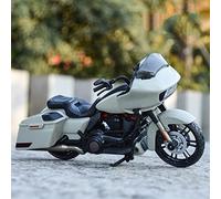 TYNBV Modèle de Collection pour Harley CVO Road pour Glide 2018 Véhicules Moulés sous Pression Cadeau d'anniversaire Jouets Voiture Collection 1/18(Grey White)