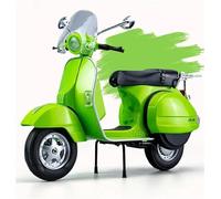TYNBV Modèle de Collection Simulation 1:10 pour Vespa 125 Off Road Moto Alliage Modèle Son Lumière Moulé sous Pression Véhicule Jouet Cadeau(Green)