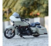 TYNBV Modèle de Collection Simulation De Moto Moulée sous Pression, Collection Modèles pour, Cadeau 1:18 pour Harley pour Davidson CVO Road Glide 2018(Grey White)