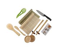 Tynerza Kit sushi maki maker complet Appareil pour fabrication de sushis makis-Tapis de Bambou, cuillère à riz, couteau japonais, baguettes, Meilleur fabricant de sushis maison pour débutants