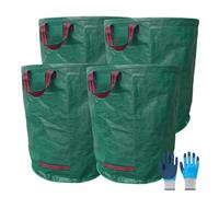 TYNJKJDM 4X 272L Sacs de Jardin,Set Sac à Feuilles Extra Et Robuste,Sac de Jardin Pliable Et Lavable,Adapté Aux Feuilles,à l'herbe Et Aux DéChets de Jardin(Without Cover,67x76cm)