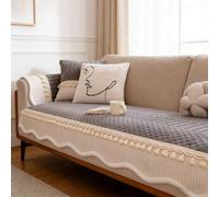 TYNJKJDM Housse de canapé antidérapante 1/2/3/4 Places, Housse de Canapé Épais et Doux à Fibres Courtes,Protege Canape lavables,Doux Couverture pour Canapé,Tapis,Rebord de Fenêtre(Dark Gray,90x280cm)