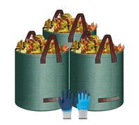 TYNJKJDM Lot de 3 Sacs à déchets de Jardin,300L Sacs de Jardin avec Couvercle, Réutilisables,Sacs de Recyclage Pliables pour Feuilles,Débris,Sacs Poubelle(Without Cover,67x76cm)