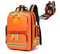 TYNJKJDM Sac a dos Secouriste Sac à Dos Medical Vide,Sac Premier Secours de Stockage avec Réfléchissant et Sifflet d'urgence,Kits Médicale D'urgence pour EMT,EMS,Police,Pompiers,l'Extérieur(Orange)