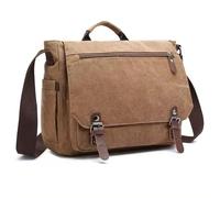 TYNJKJDM Sac Bandouillère Homme Sac Messenger Sacs d'école Unisexe Vintage Canvas Rétro Sacs Portés épaule Laptop Briefcase Hommes Femmes Sac de Sport Travail Ecole Cartable(Coffee Color)