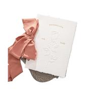 TYNXK 1pc Ensemble de cartes de vœux de mariage Concave et convexe Design Invitation Livret-cadeau Cartes «Nos vœux» avec rubans(Red)