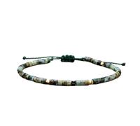 TYNXK Bracelet à Perles Bracelets ajustables for femmes, cadeaux, bracelet en perles de jaspe, corde cirée, 2 x 3 mm(Color-05)