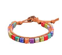 TYNXK Bracelet à Perles Bracelets en cuir multicolores de style ethnique, perles gitane réglables, for femmes et hommes, bijoux fête(Color-06)